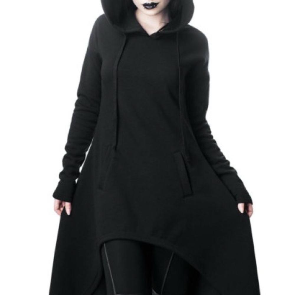 Killstar Black Dungeoness Gothic Hoodie cape garment